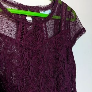 Crochet & Lace Sheer Top L